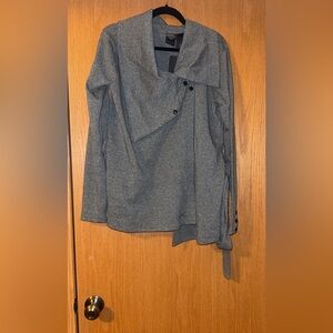Harley-Davidson Grey Asymmetric Cowl Neck Belted Cardigan Sweater Size Large NWT